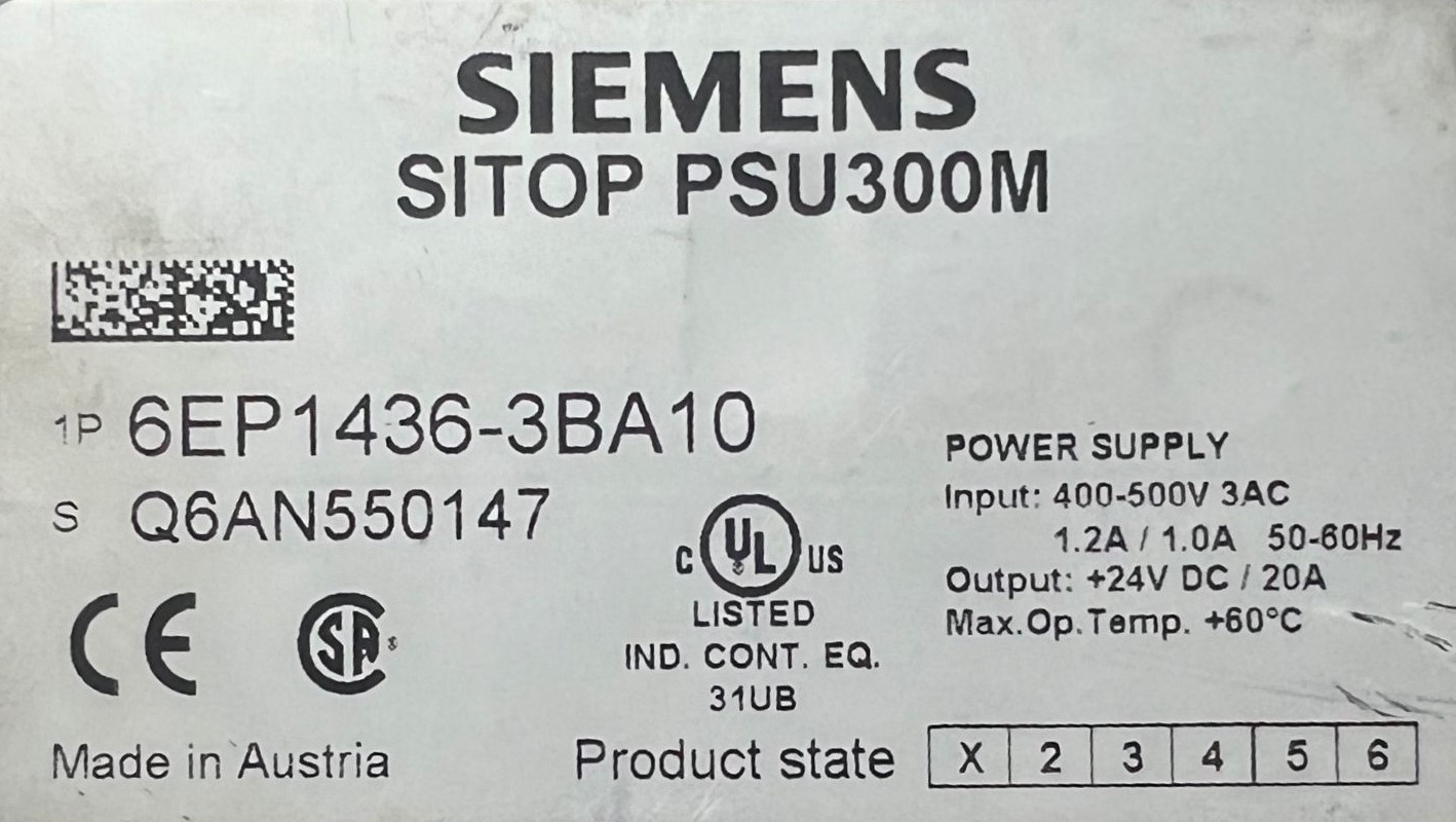 Siemens 1P 6ep1436-3ba10 Power Supply Module Sitop Psu300m thumbnail