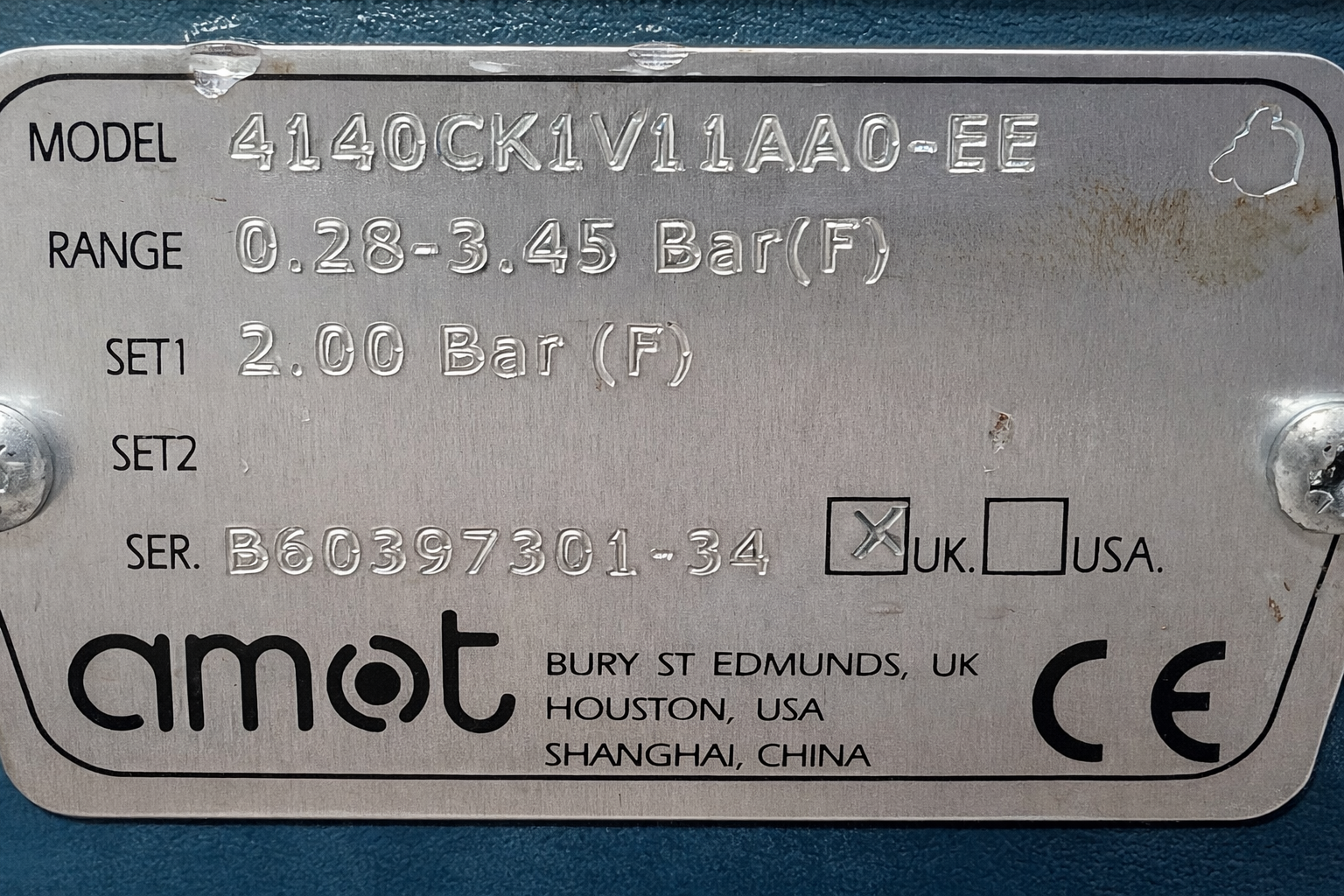Amot 4140ck1v11aa0-ee Pressure Switch 0.28-3.45 bar thumbnail