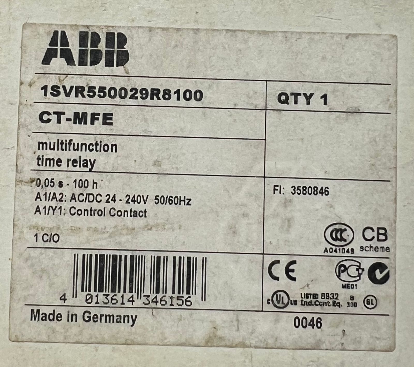 ABB CT-MFE Time Relay thumbnail
