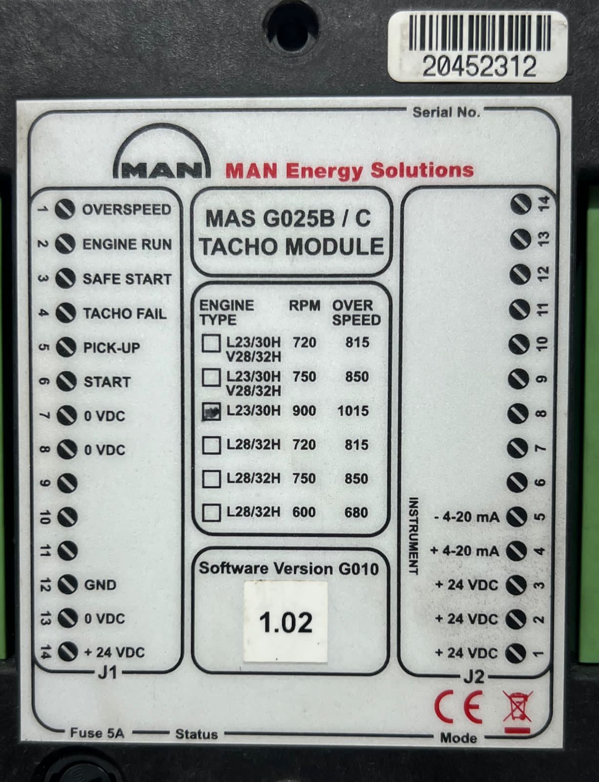 Man Energy Solution Mas G025B/C Tacho Module thumbnail
