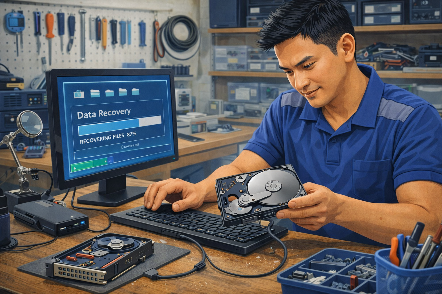 Ilustrasi backup data dan recovery