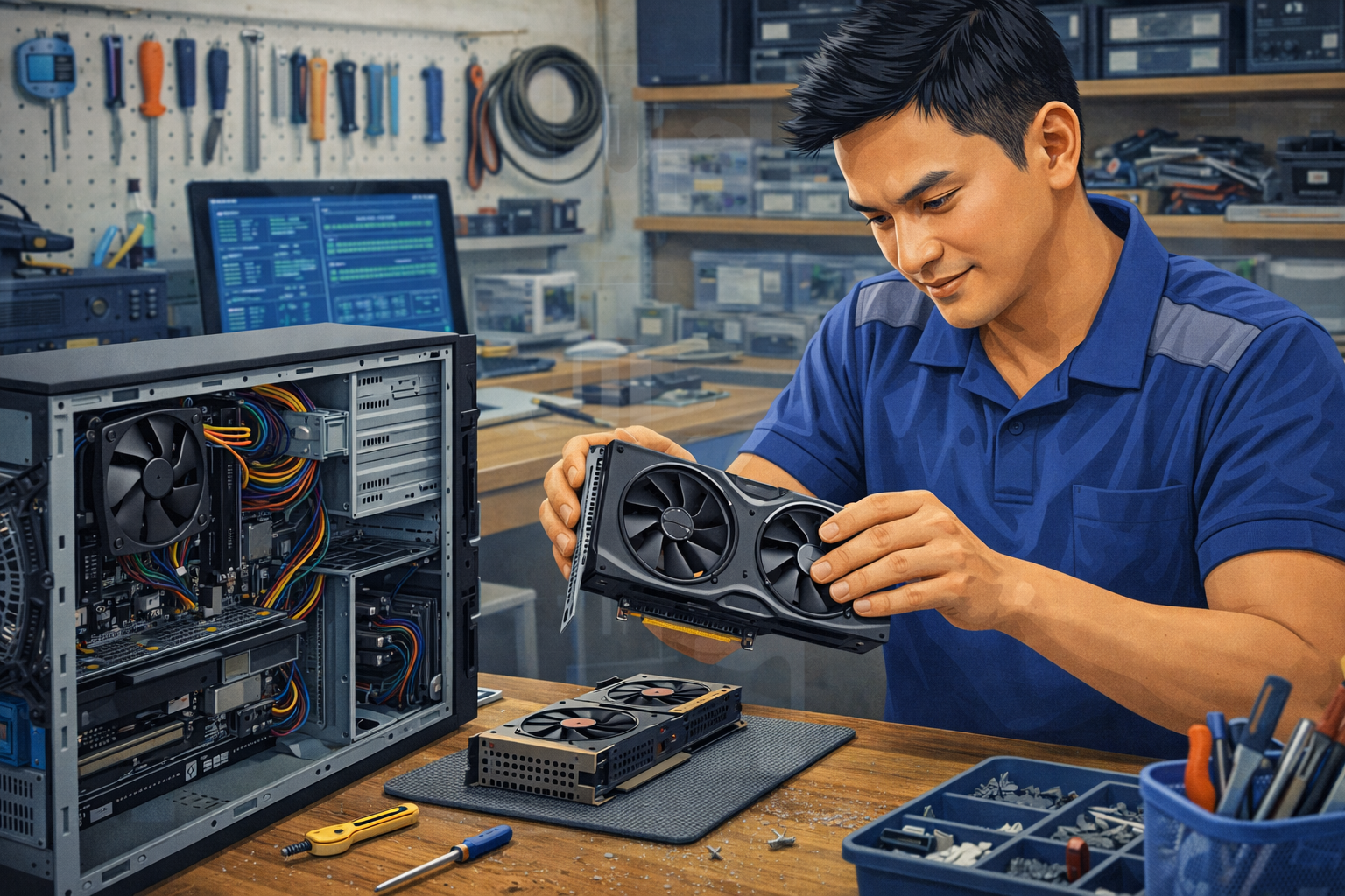 Ilustrasi perbaikan hardware komputer