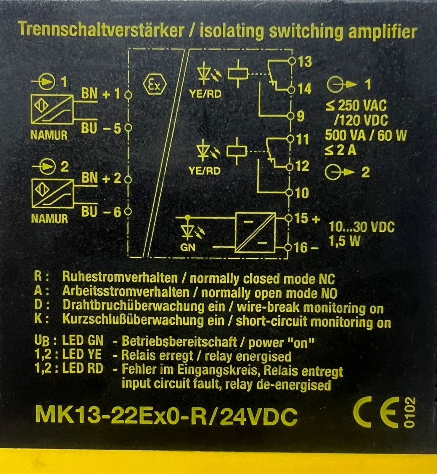 Turck MK13-22Ex0-R/24VDC Isolating Switching Amplifier thumbnail