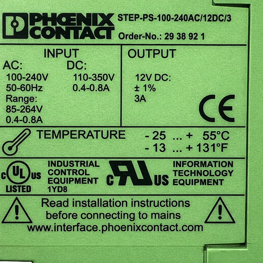 Phoenix Contact STEP-PS-100-240AC/12DC/3 Power Supply thumbnail