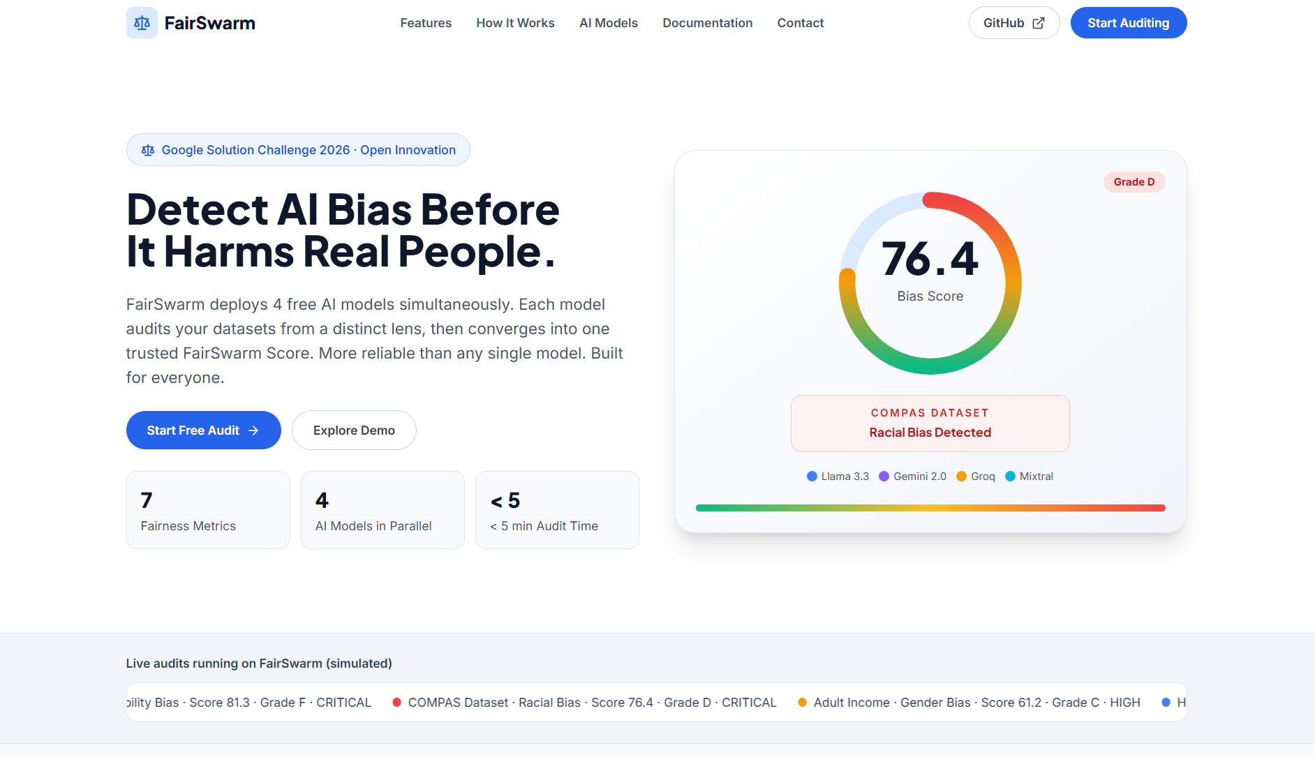 FairSwarm Landing Page
