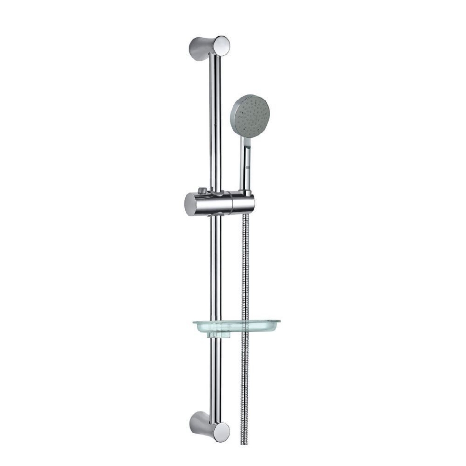 Sliding rail shower set with adjustable height hand shower for family bathrooms