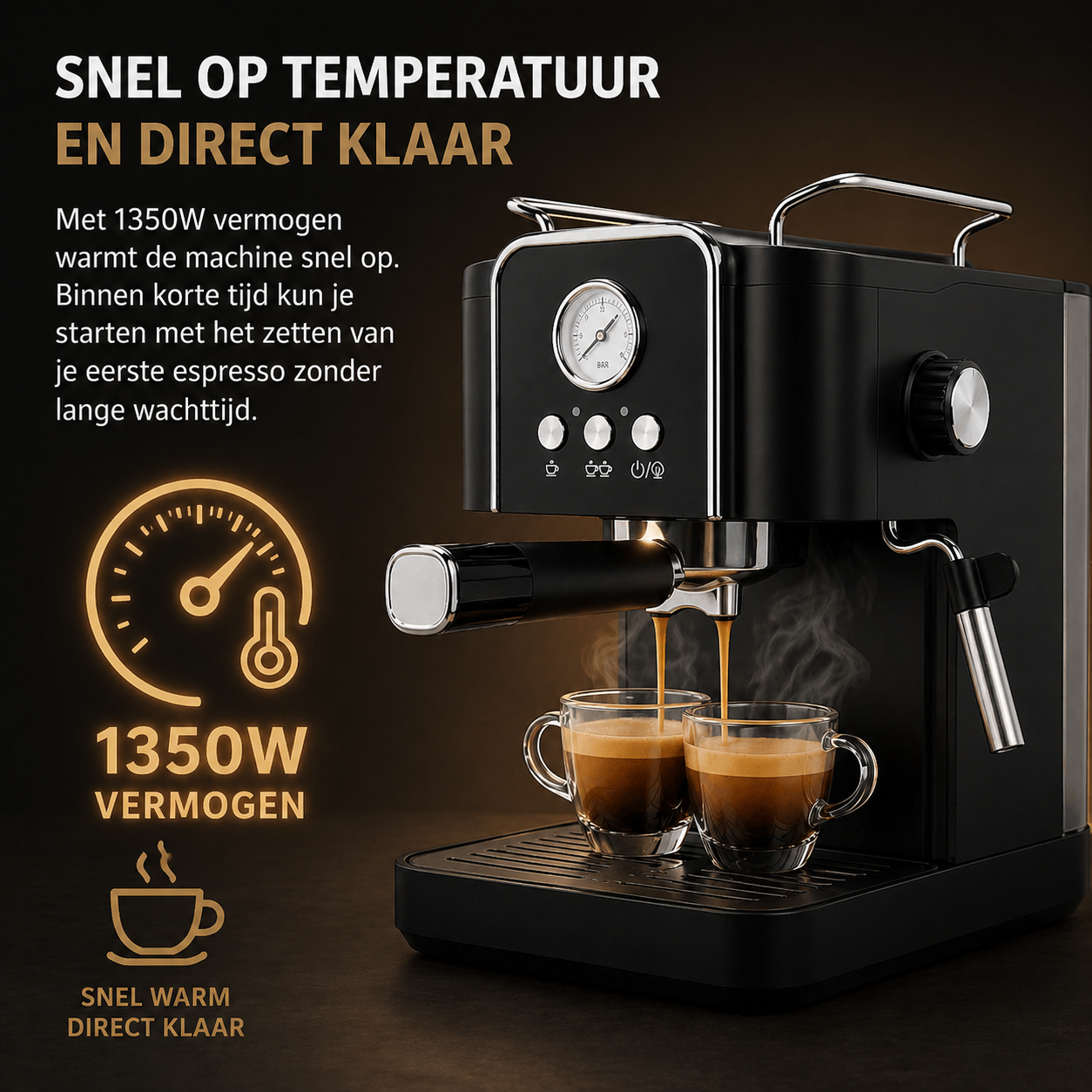 Koffiemachine op aanrecht