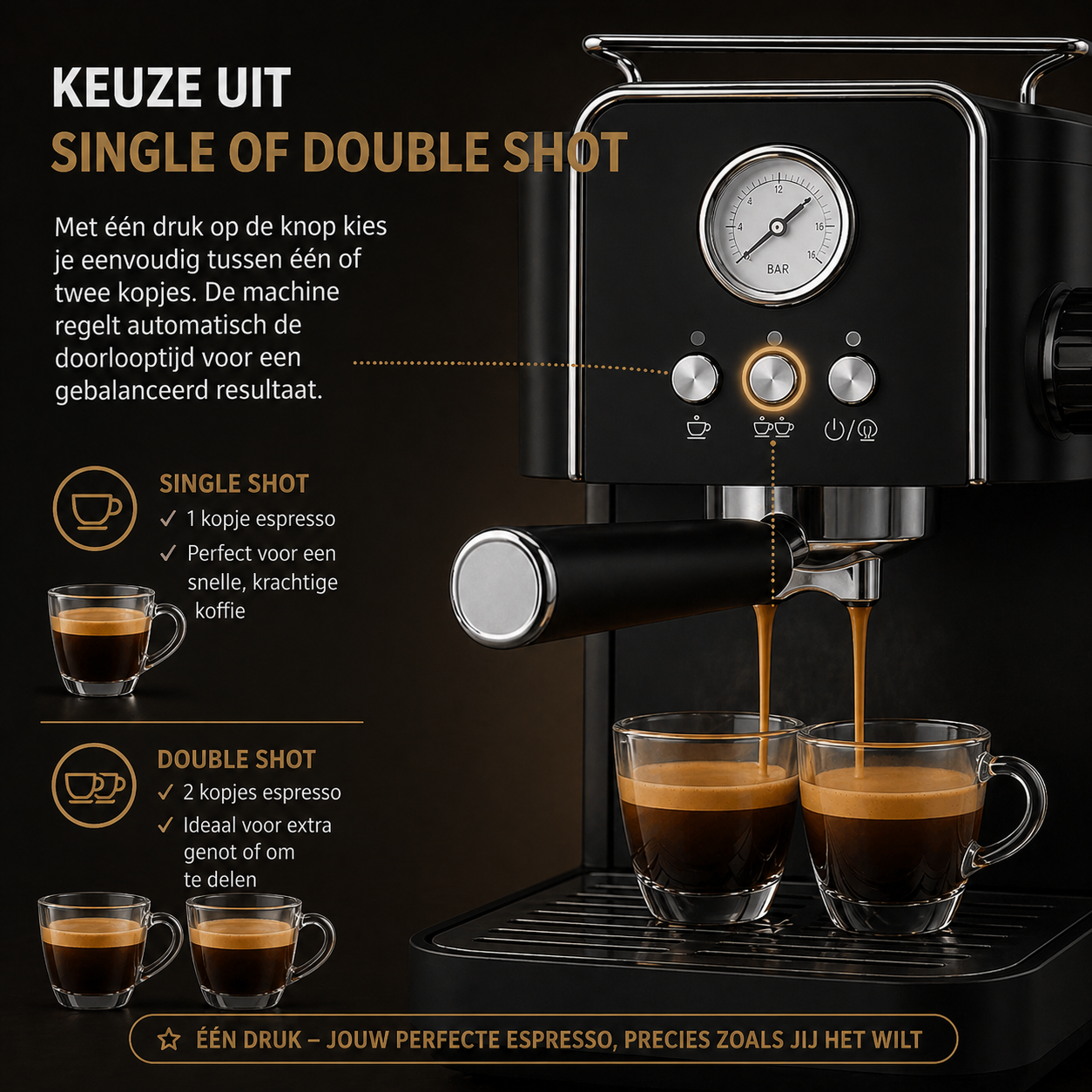Koffiemachine met accessoires
