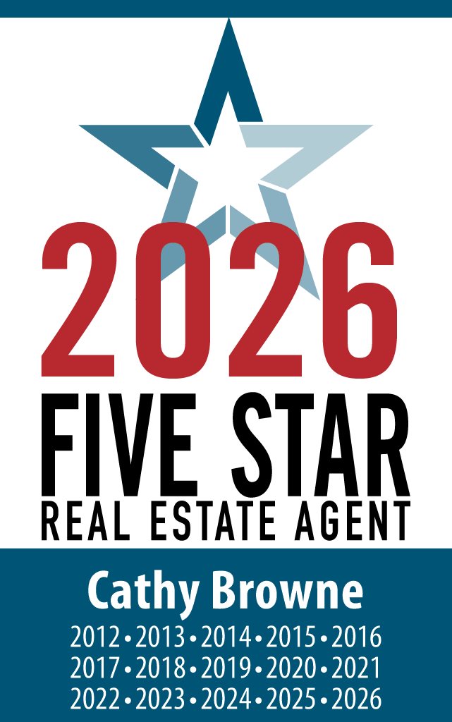 A text banner advertising Real Estate Agent Cathy Browne