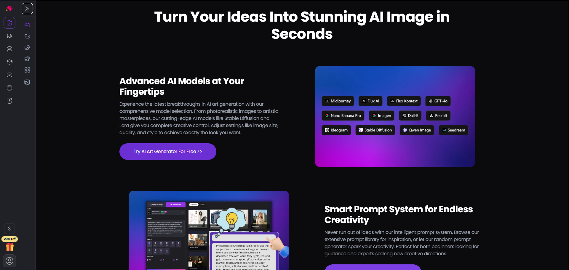 Arting AI image generator page Arting AI image generator page
