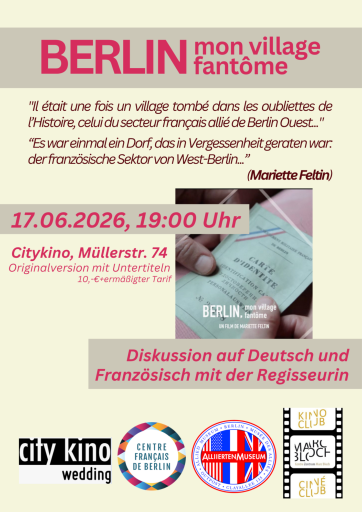 Cineclub Marc Bloch präsentiert: BERLIN, MON VILLAGE FANTOME mit Q&A in Anwesenheit der Regisseurin