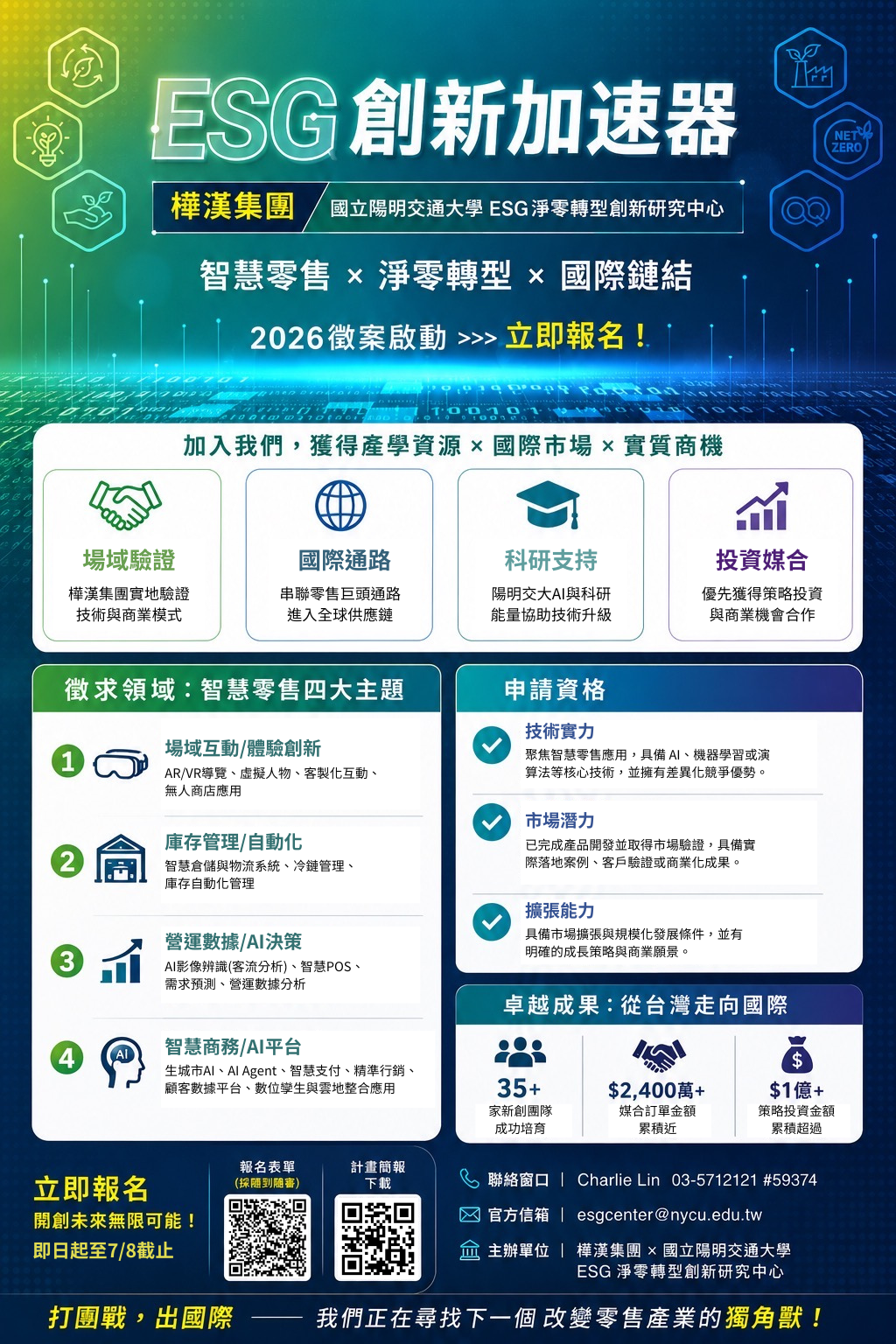 🚀【2026 ESG 創新加速器徵案啟動｜智慧零售 × AI 】