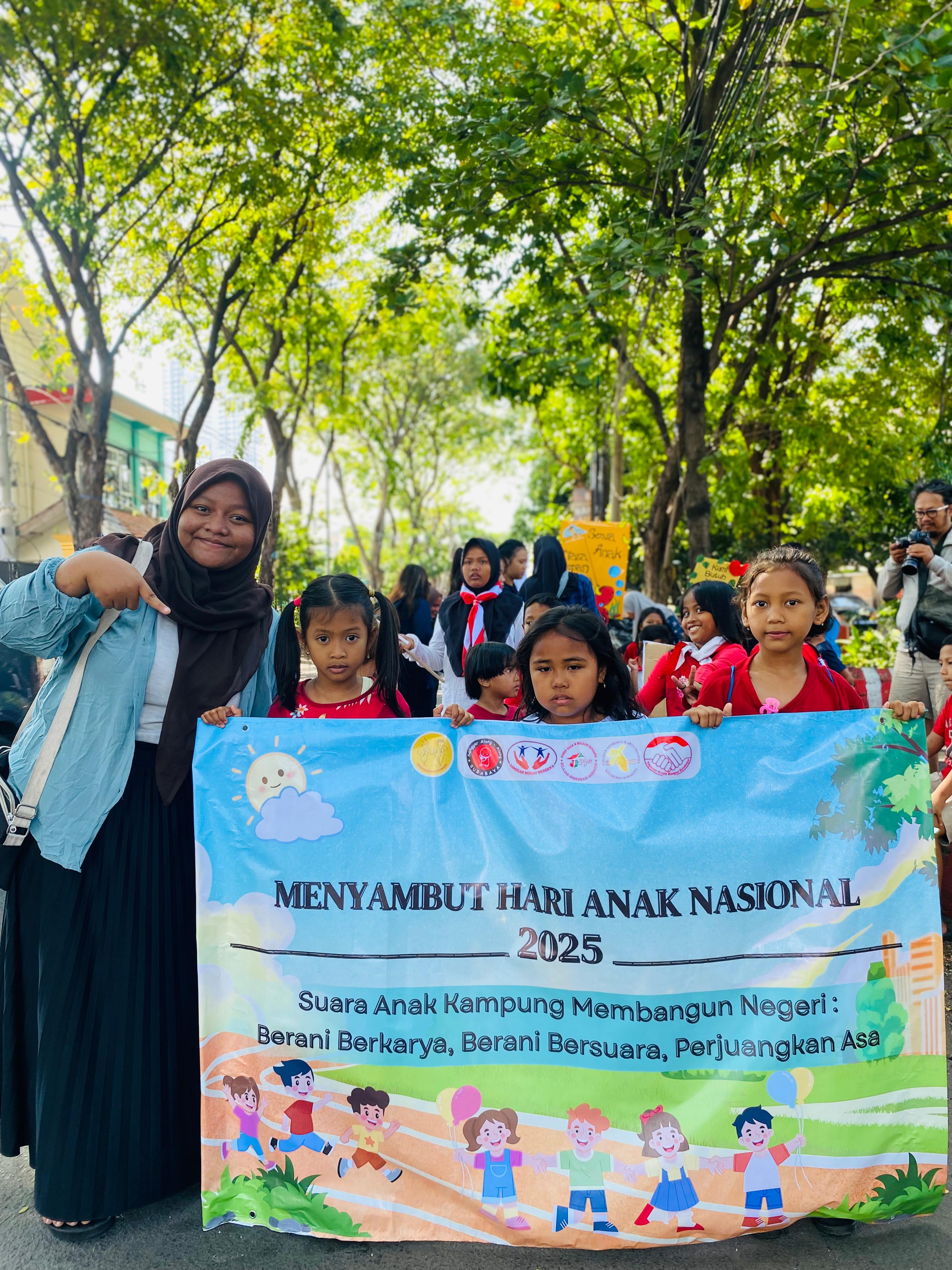 Poster Pawai Susur Kampung Hari Anak Nasional 2025