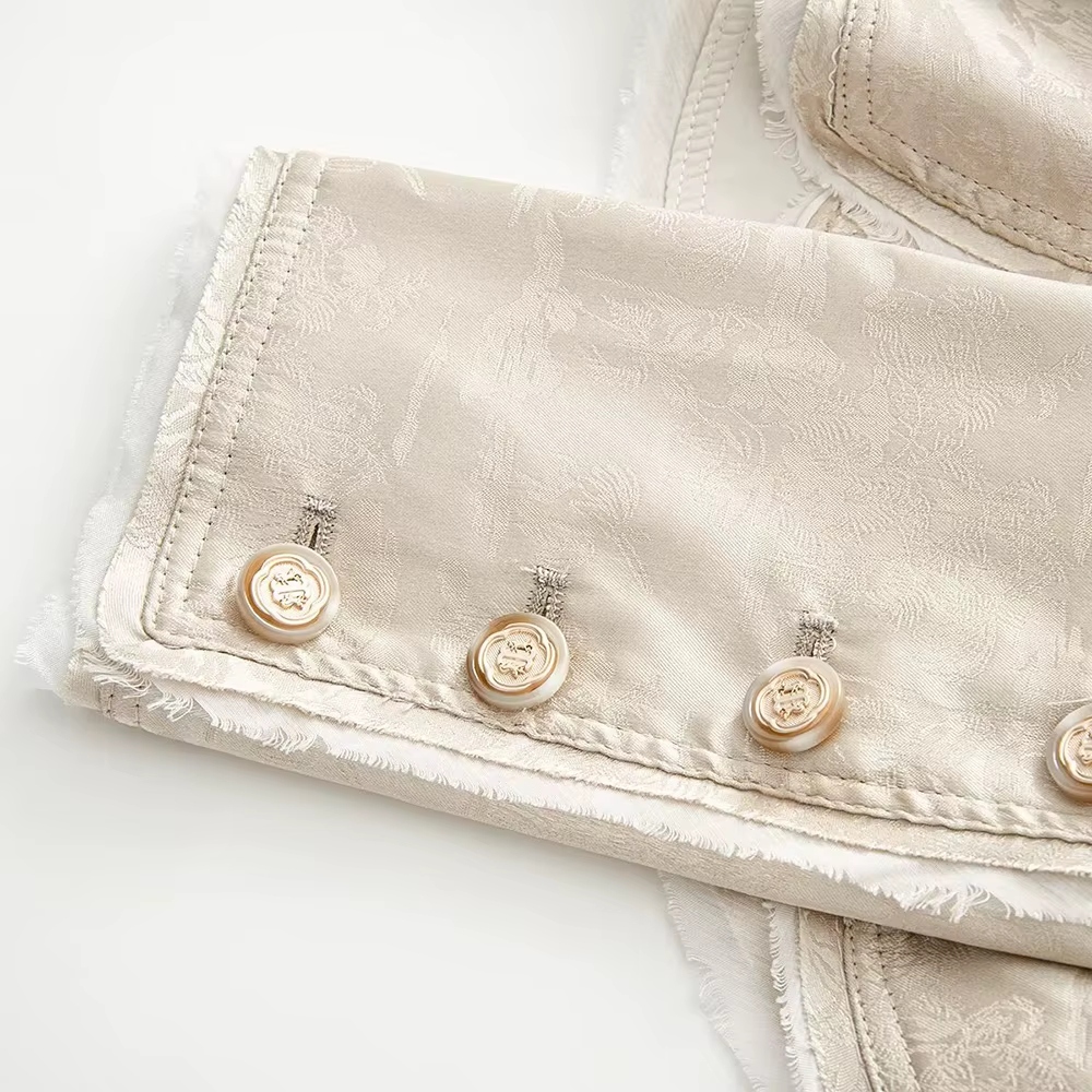 Detalle de la tela Jacquard con estampado vintage