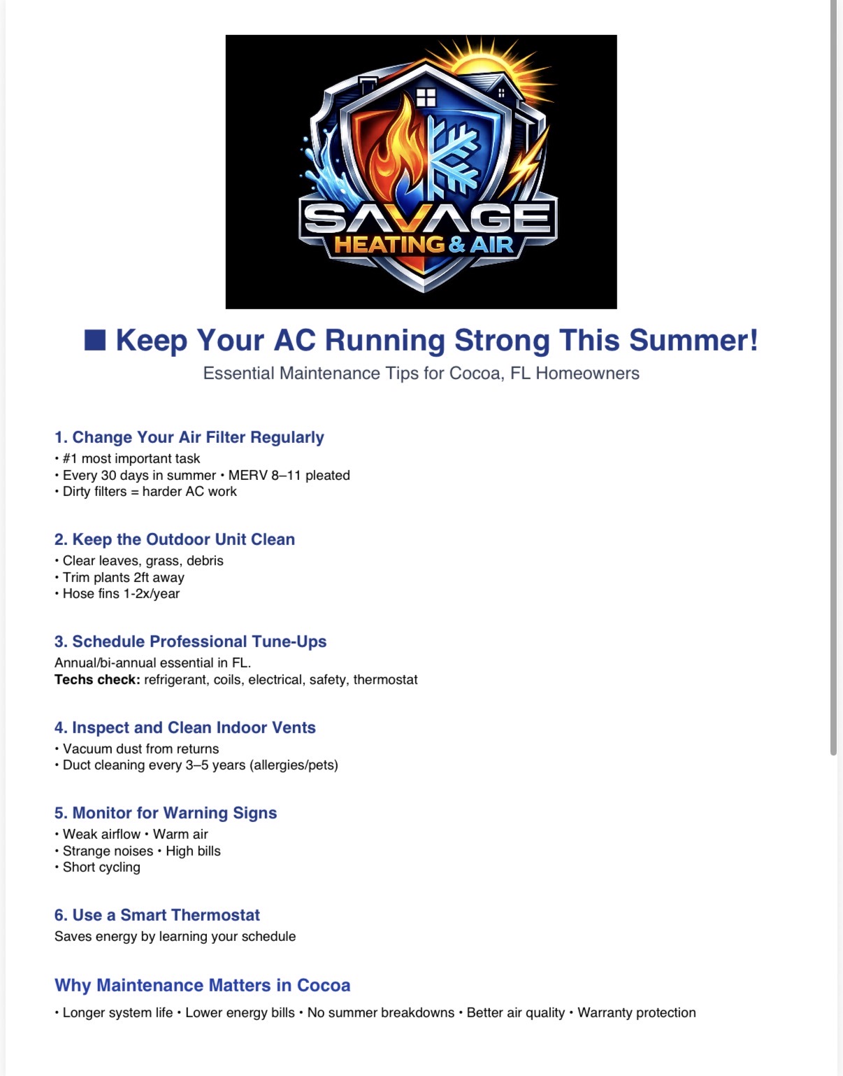 Essential AC Maintenance Tips for Cocoa Homeowners: Keep Your System Running Strong