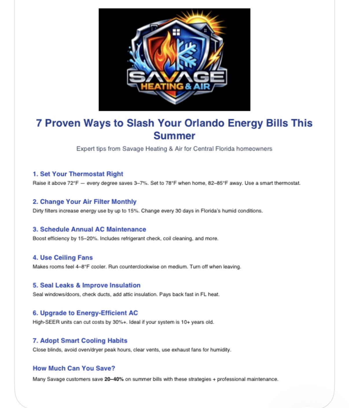 7 Proven Ways to Slash Your Orlando Energy Bills This Summer