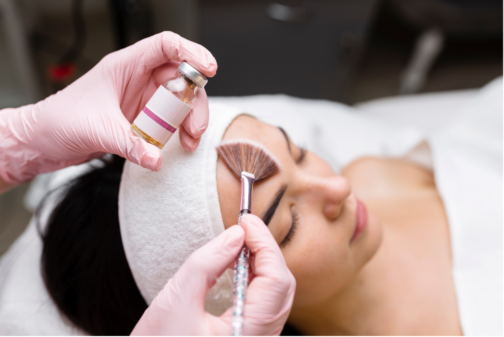 Smooth, radiant skin after a chemical peel at Let's Face It Med Spa in Denver.