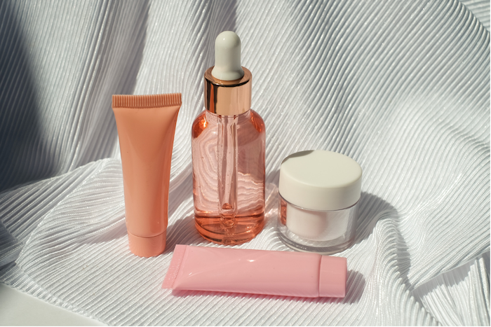 Post-peel skincare products at Let's Face It Med Spa.