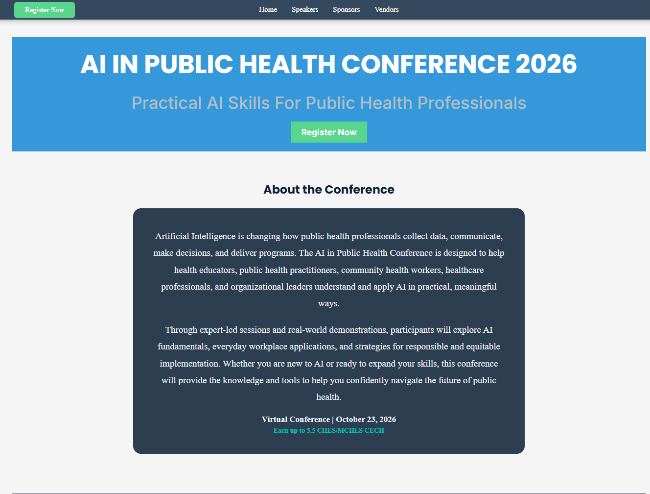 AI in Public Health Conference