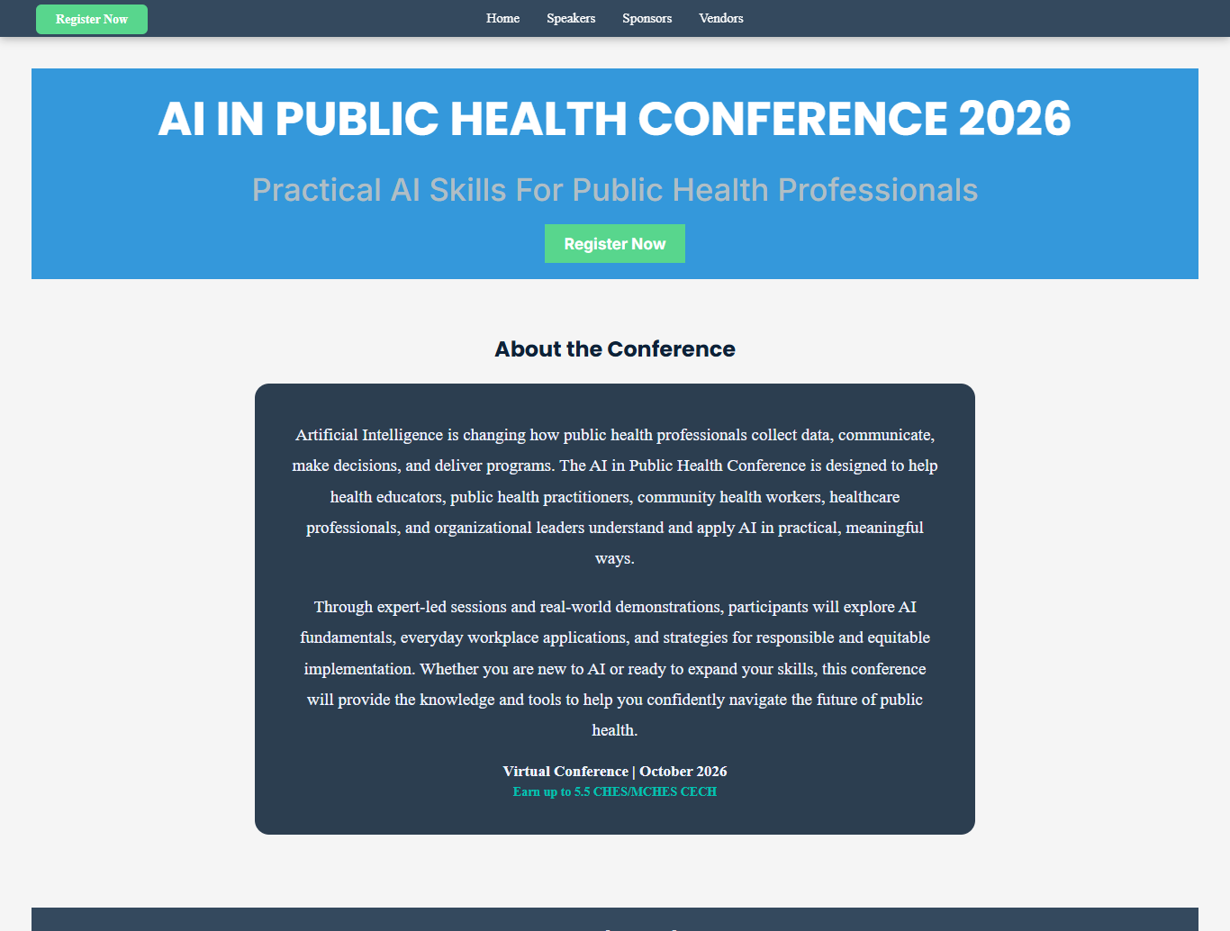 AI in Public Health Conference