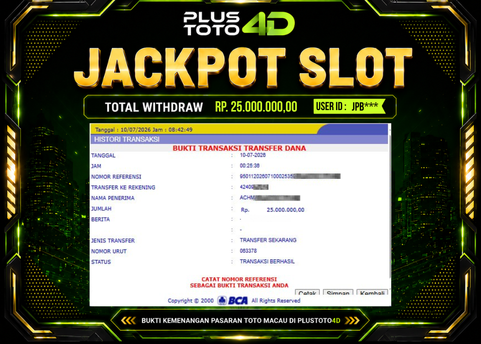 💥🎰 PECAH MAXWIN! BUKTI WD SLOT RP 25.000.000 LUNAS DI PLUSTOTO4D! 🎰💥