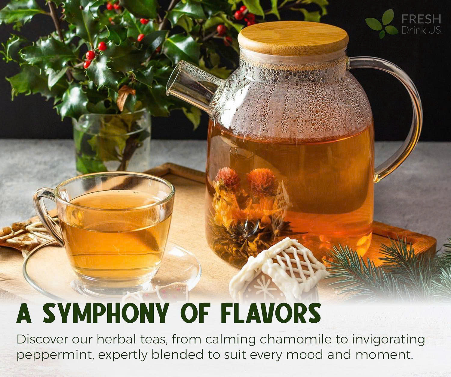 Colorful herbal tea blends