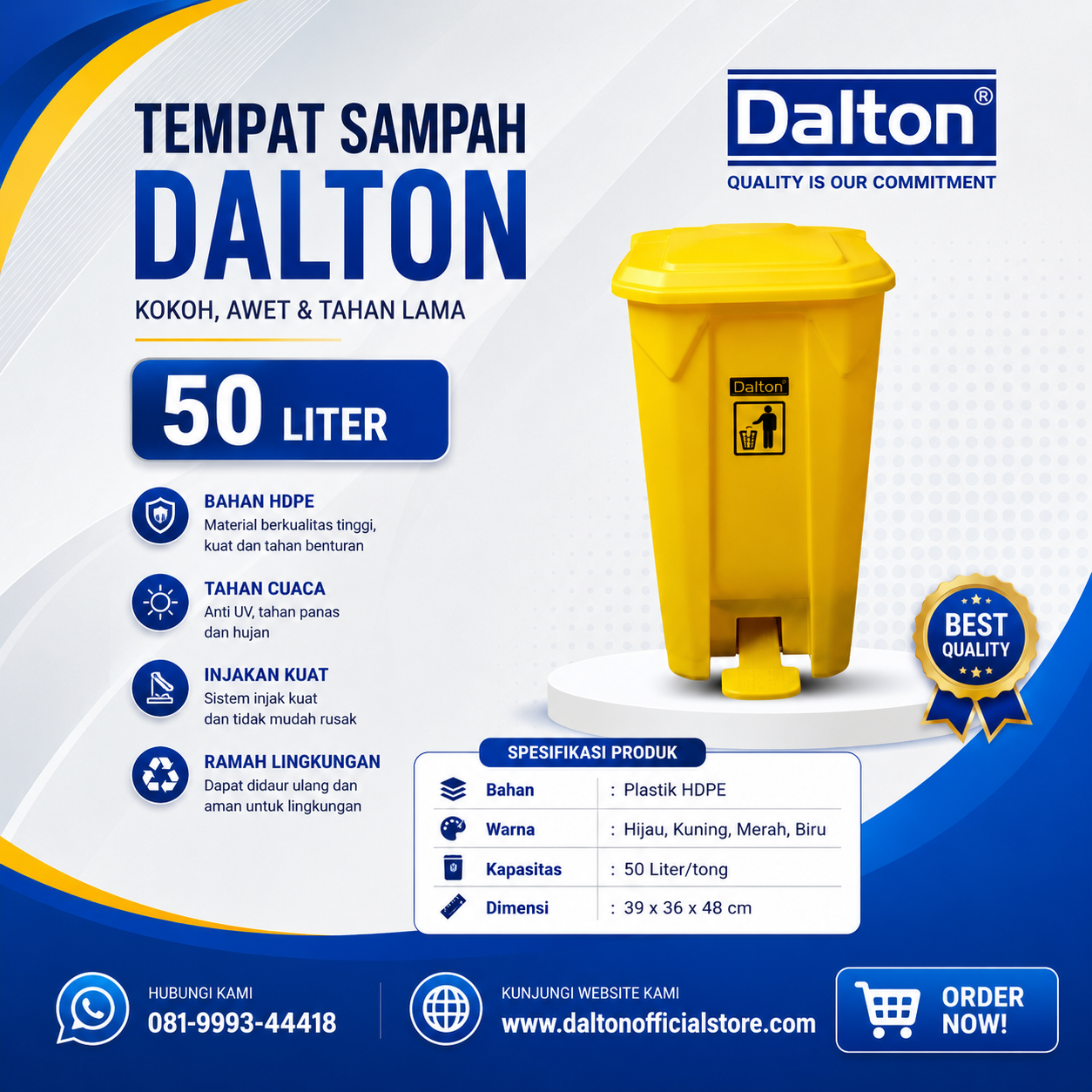 Tempat Sampah Dalton 50 Liter