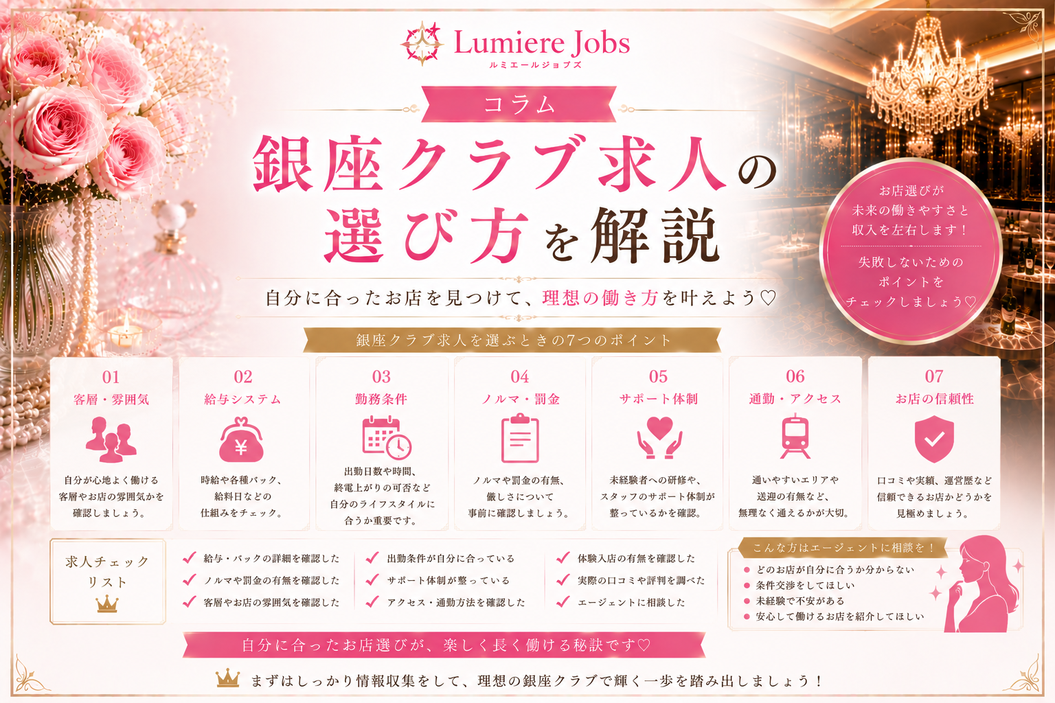 銀座クラブ求人の選び方を解説