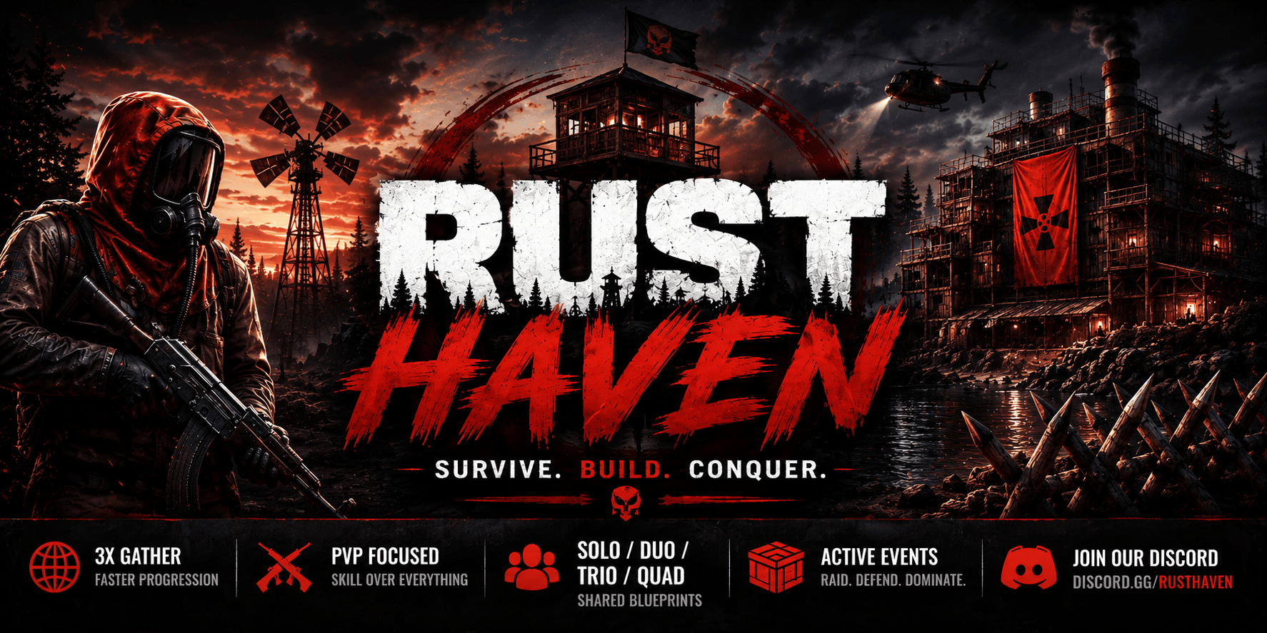 Rust Haven 3x Solo/Duo/Trio/Quad | Shared BPs