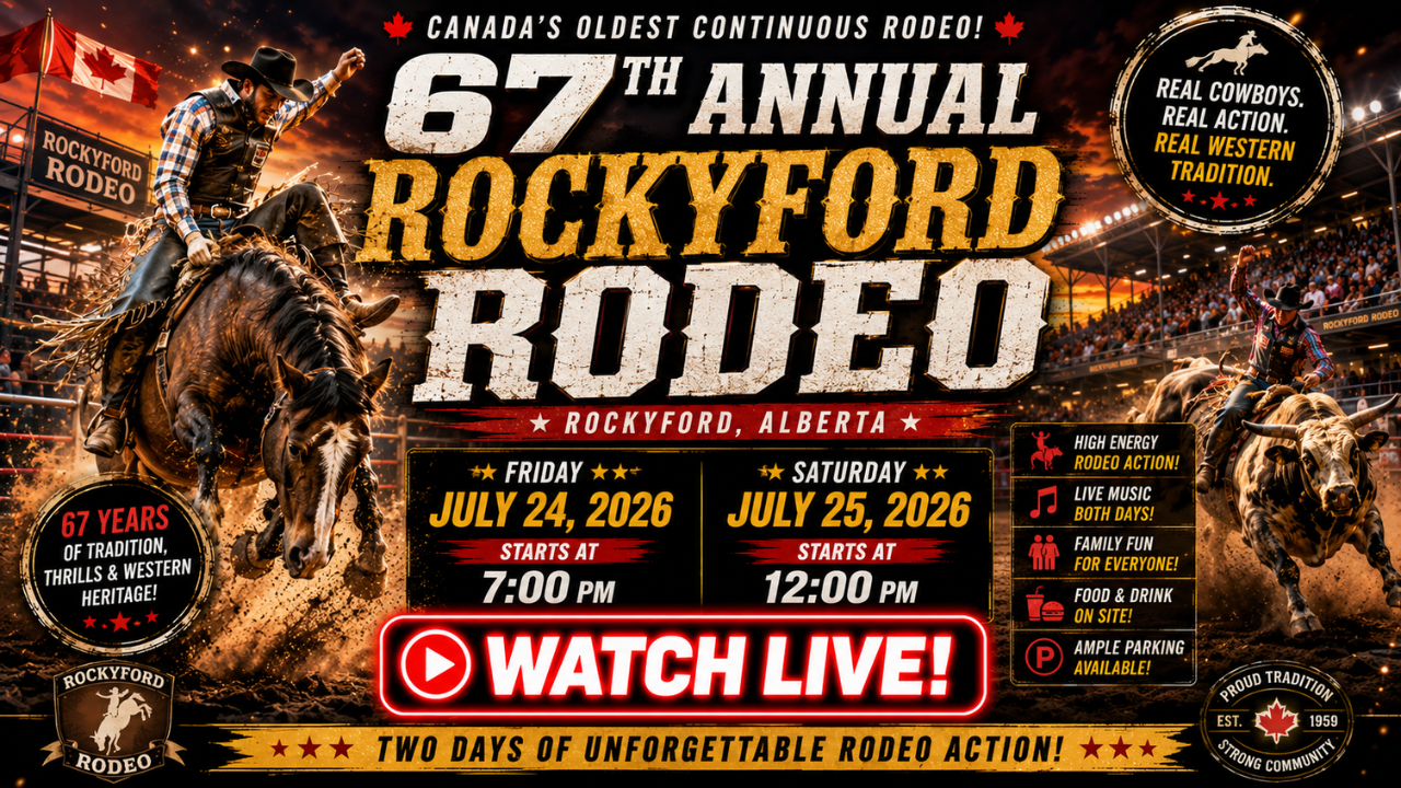 67th Annual Rockyford Rodeo 2026 Live Stream