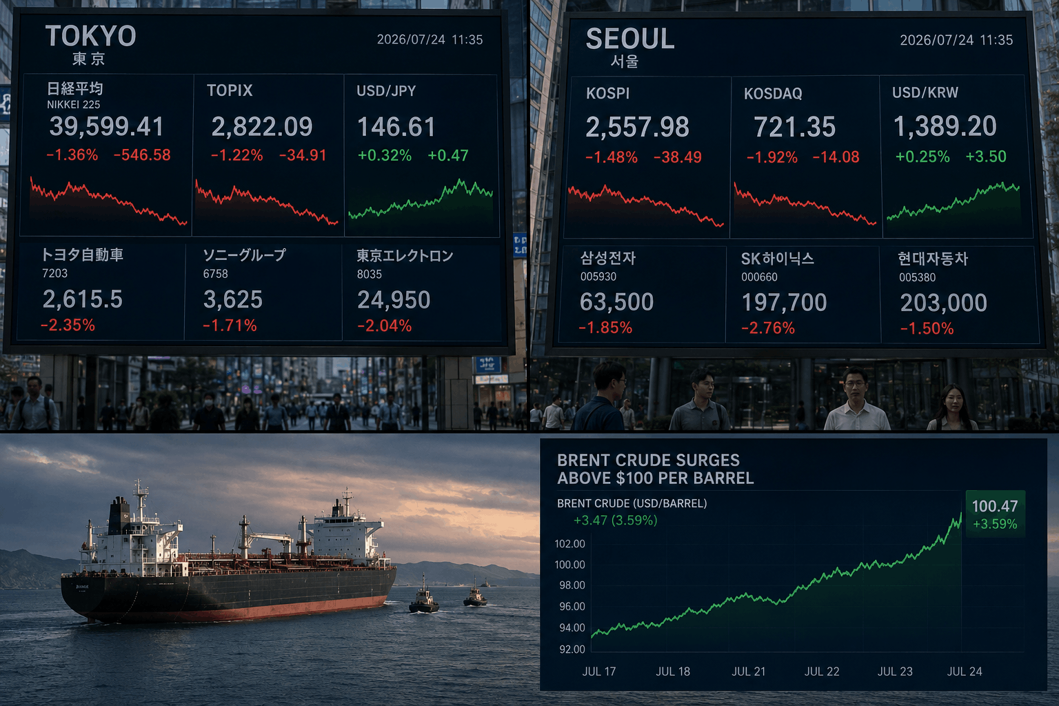 Asian Stocks Fall as Oil Above $100 Revives Global Inflation Concerns