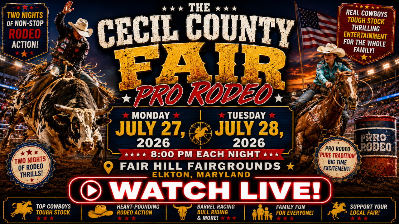 Cecil County Fair Pro Rodeo Background Poster