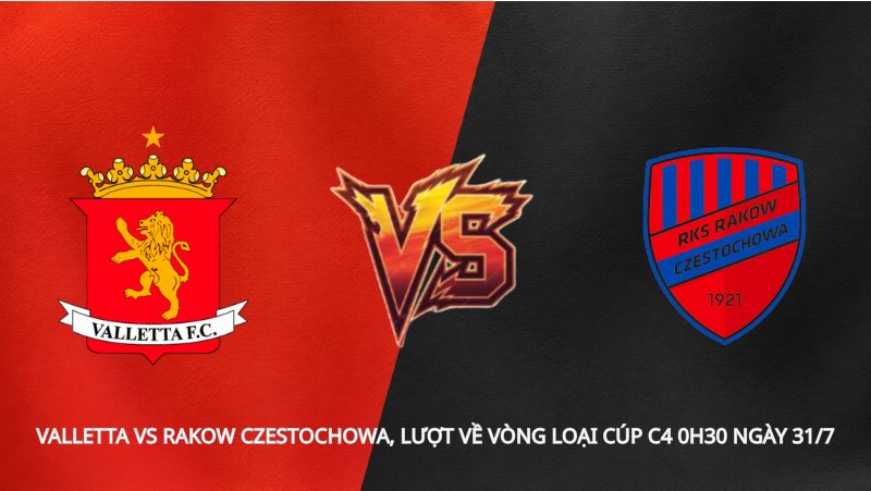 Soi kèo Valletta vs Rakow Czestochowa, lượt về vòng loại Cúp C4 0h30 ngày 31/7