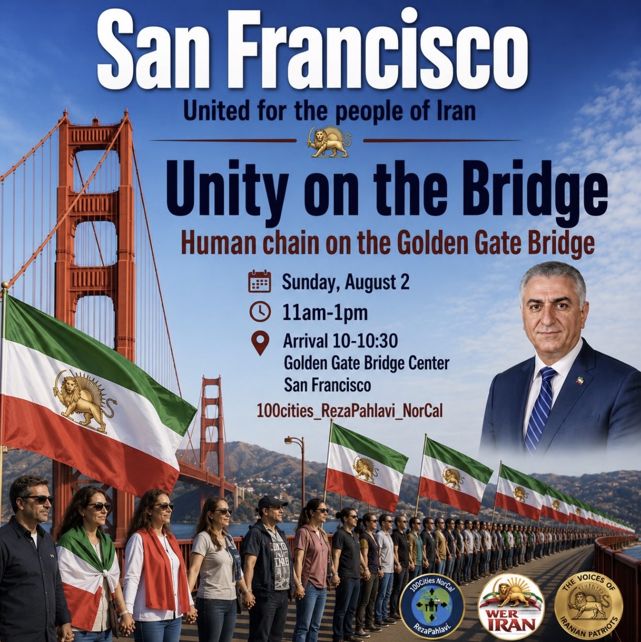 Golden Gate Bridge Human Chain event flyer