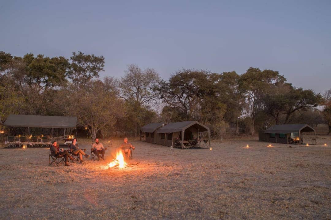 Campfire at safari camp