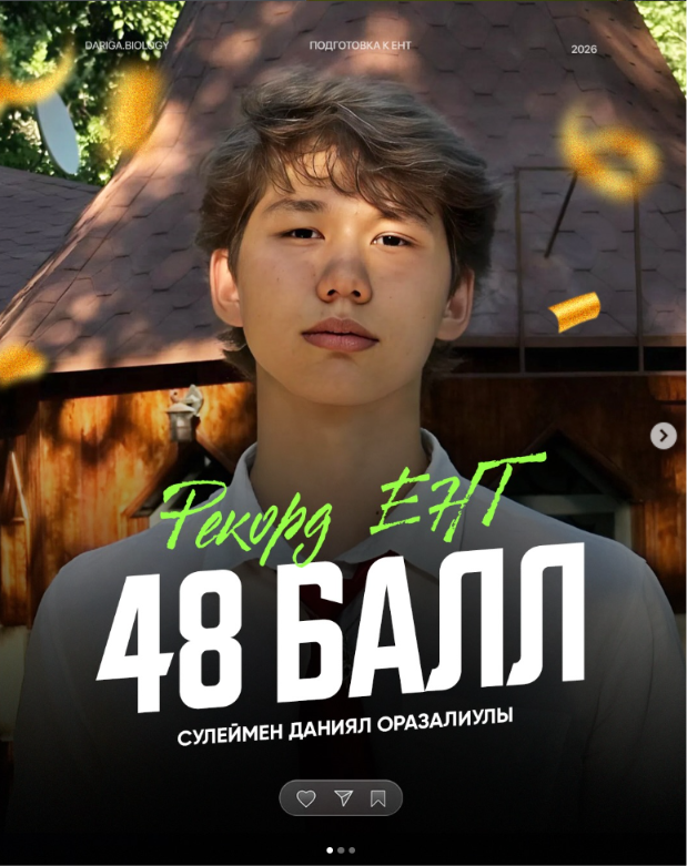 Результат ученика на ЕНТ
