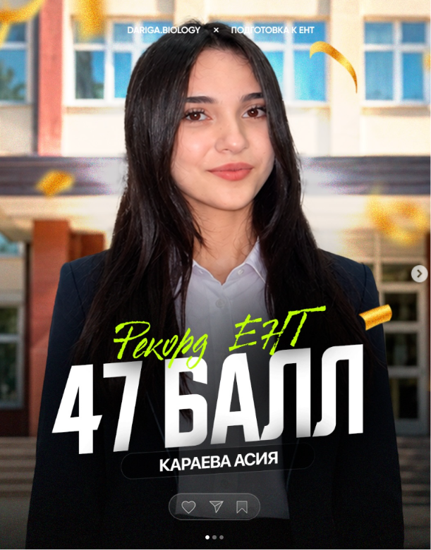 Результат ученика на ЕНТ