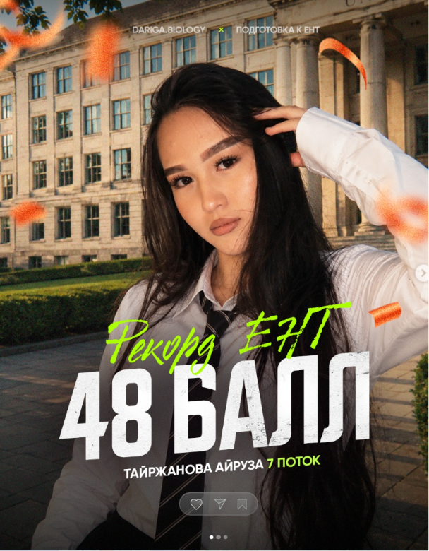 Результат ученика на ЕНТ