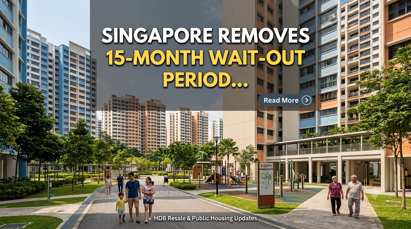 Singapore Removes 15-Month Wait-Out Period for Private Property Owners Buying HDB Resale Flats.