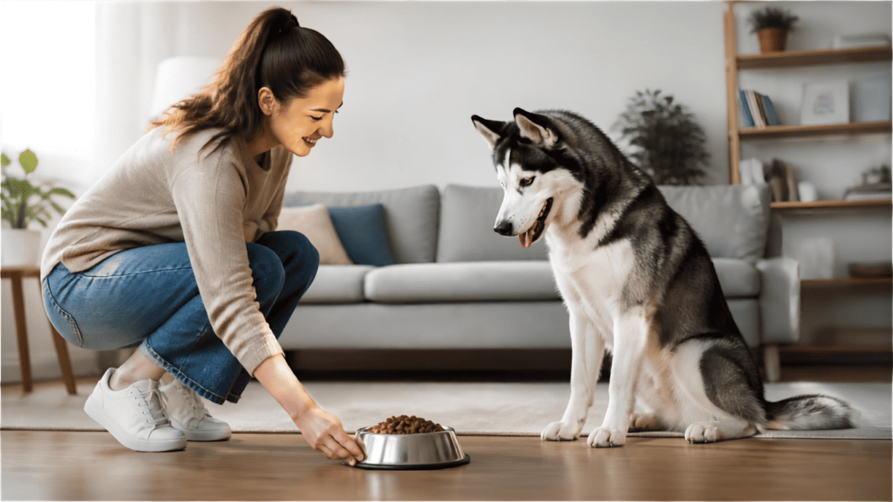 ストレスフリーな自宅環境で大型犬のご飯とお世話をするペットシッター
