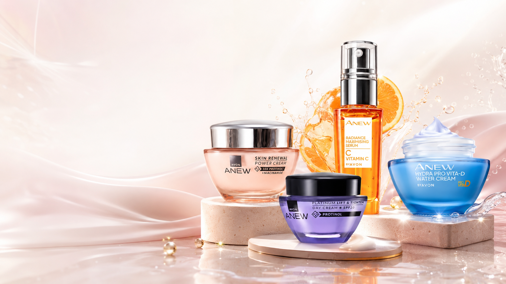 Selección de productos Avon Anew para el cuidado facial