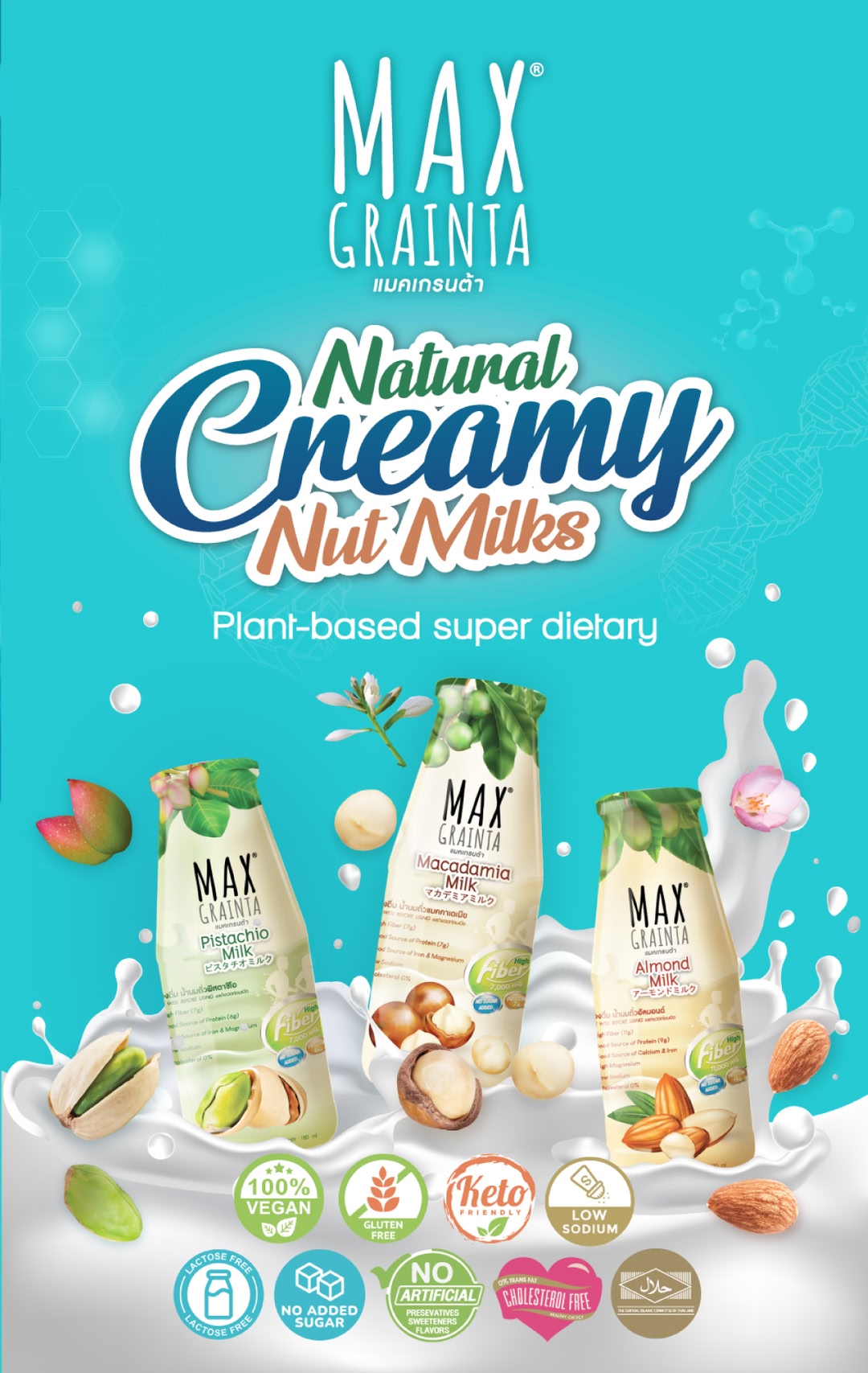 MaxGrainta แมคเกรนต้า นมถั่ว นมทางเลือกเพื่อสุขภาพระดับพรีเมี่ยม