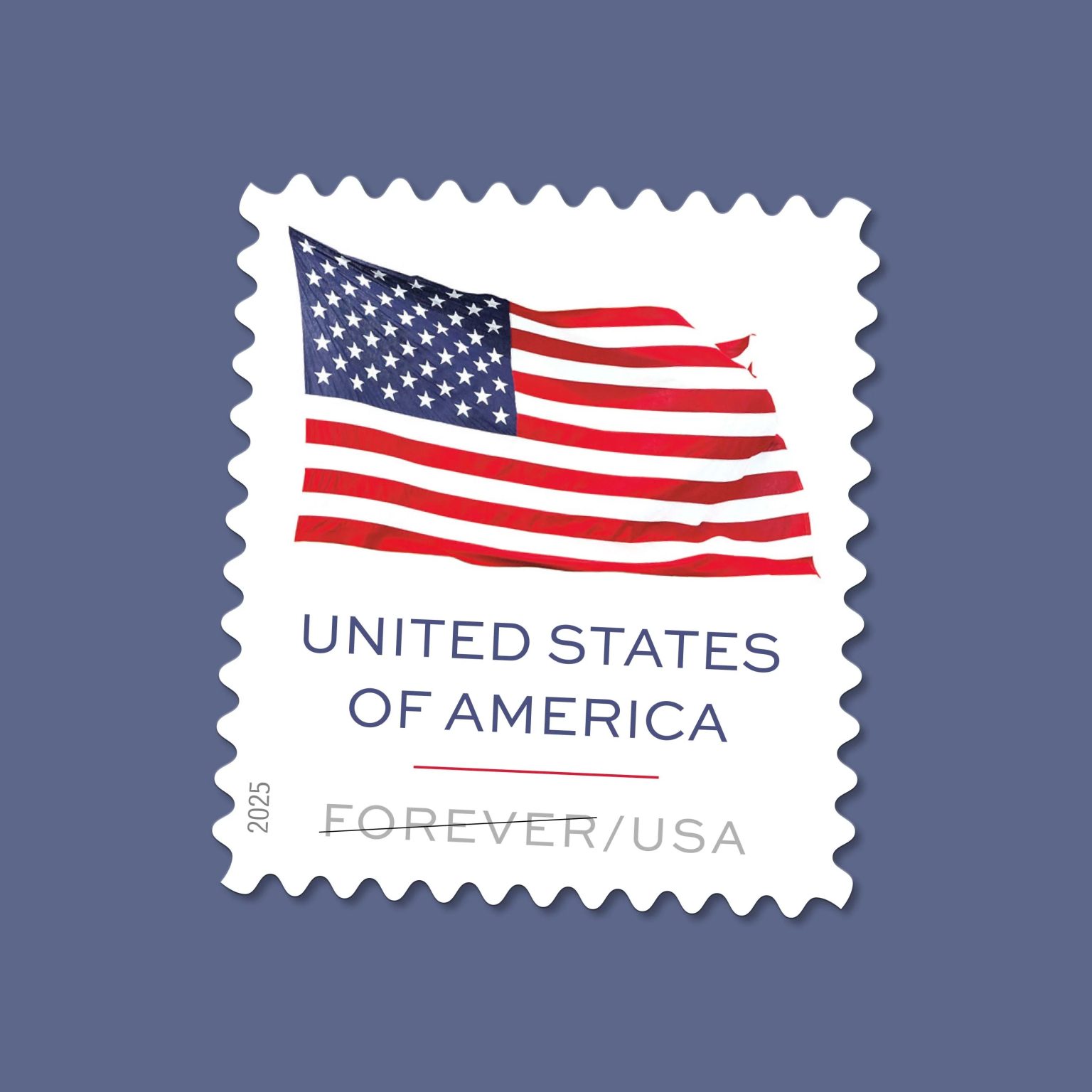 Third view of 2025 U.S. Flag First-Class Forever Stamps, roll of 100