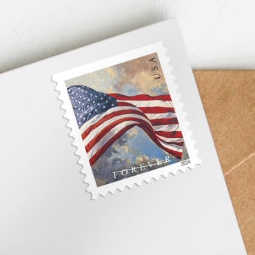 Alternate view of 2024 U.S. Flag First-Class Forever Stamps in booklet format