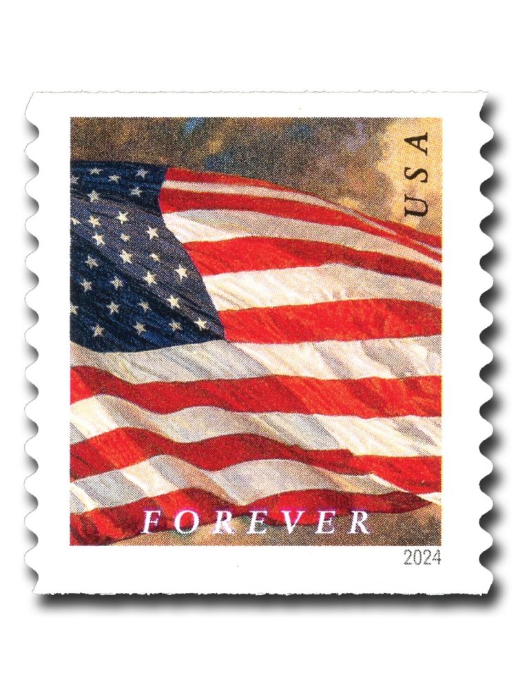 2024 U.S. Flag First-Class Forever Stamps, 20-piece booklet format and 100 total stamps