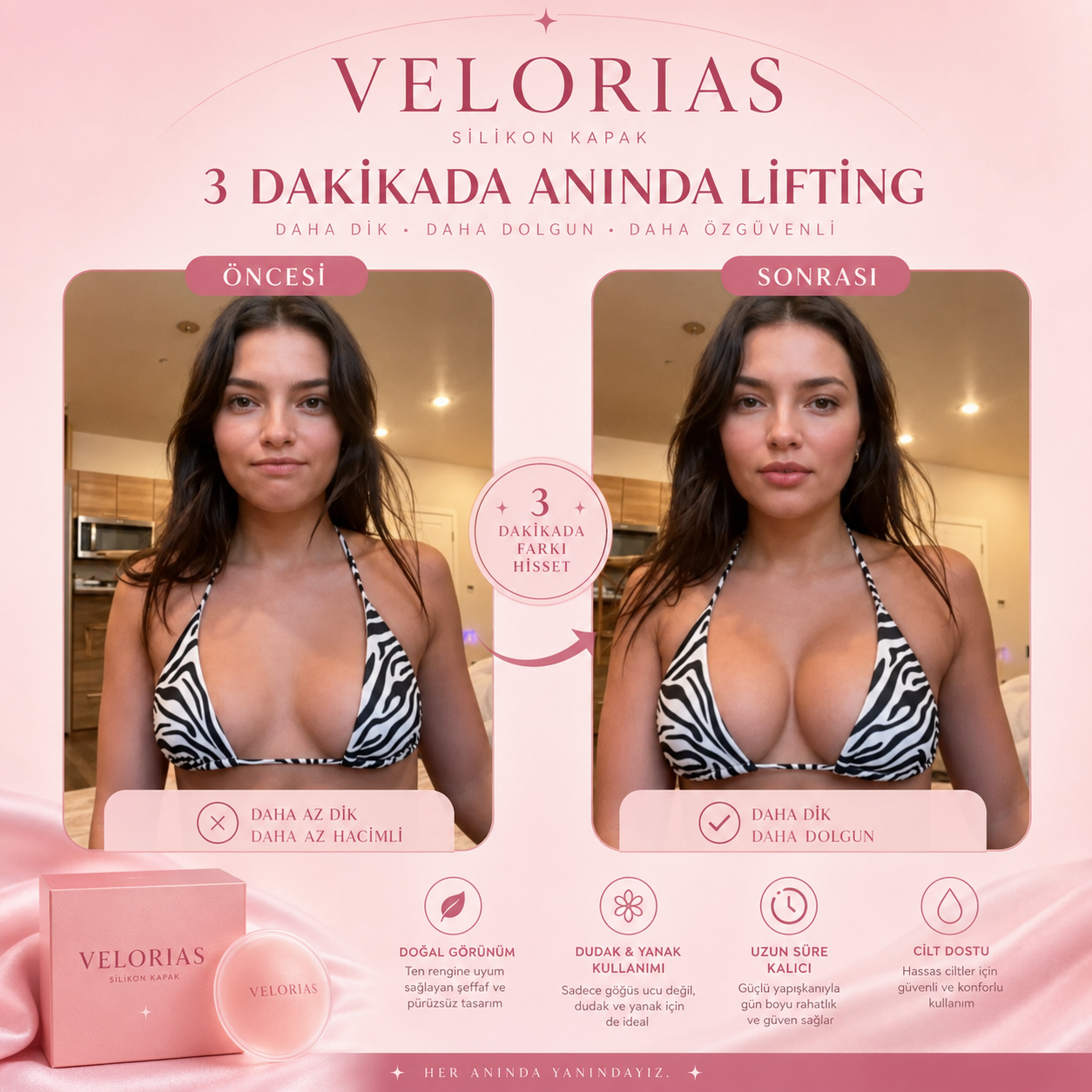 Velorias Silikon Göğüs Pedi