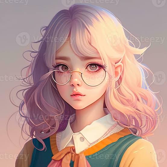 Pastel Aesthetic Anime Girl with Glasses
