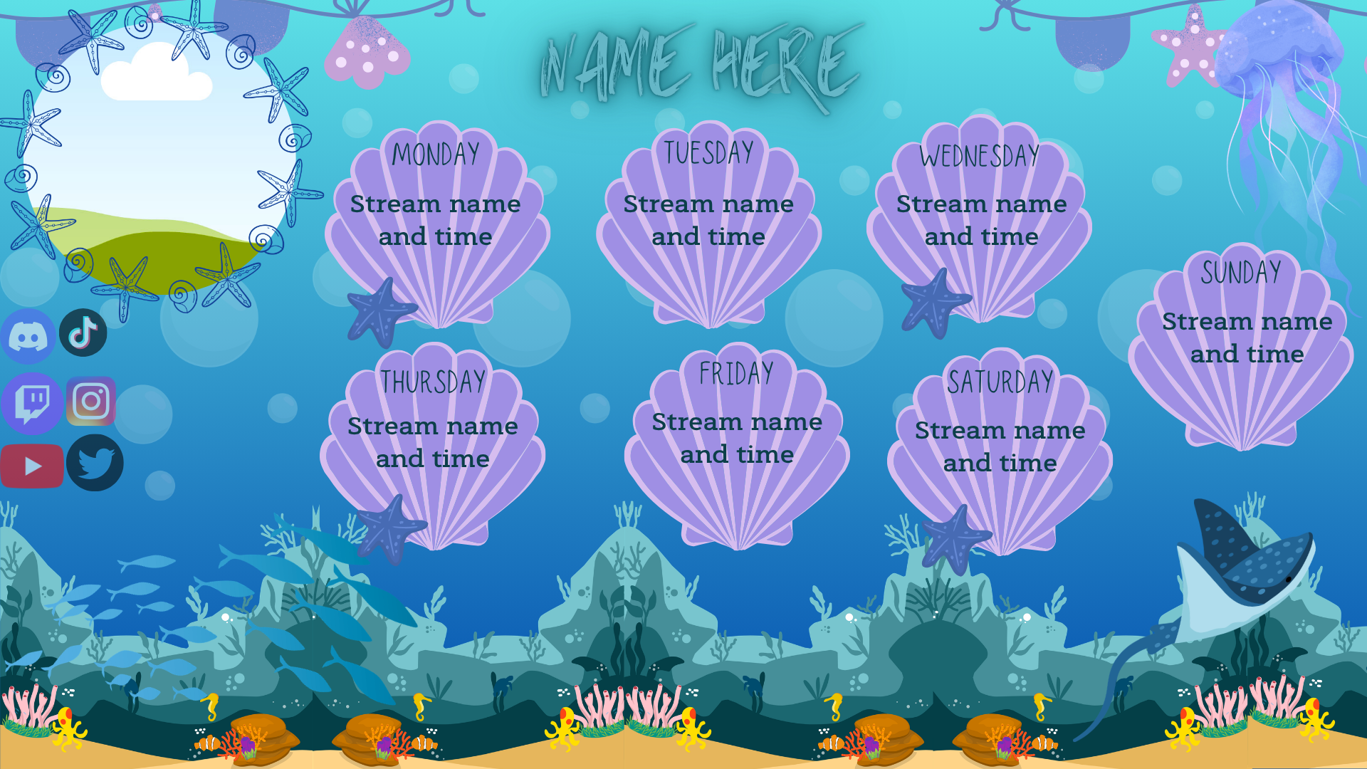 Preview of Under The Sea Stream Schedule by SpartanNicole