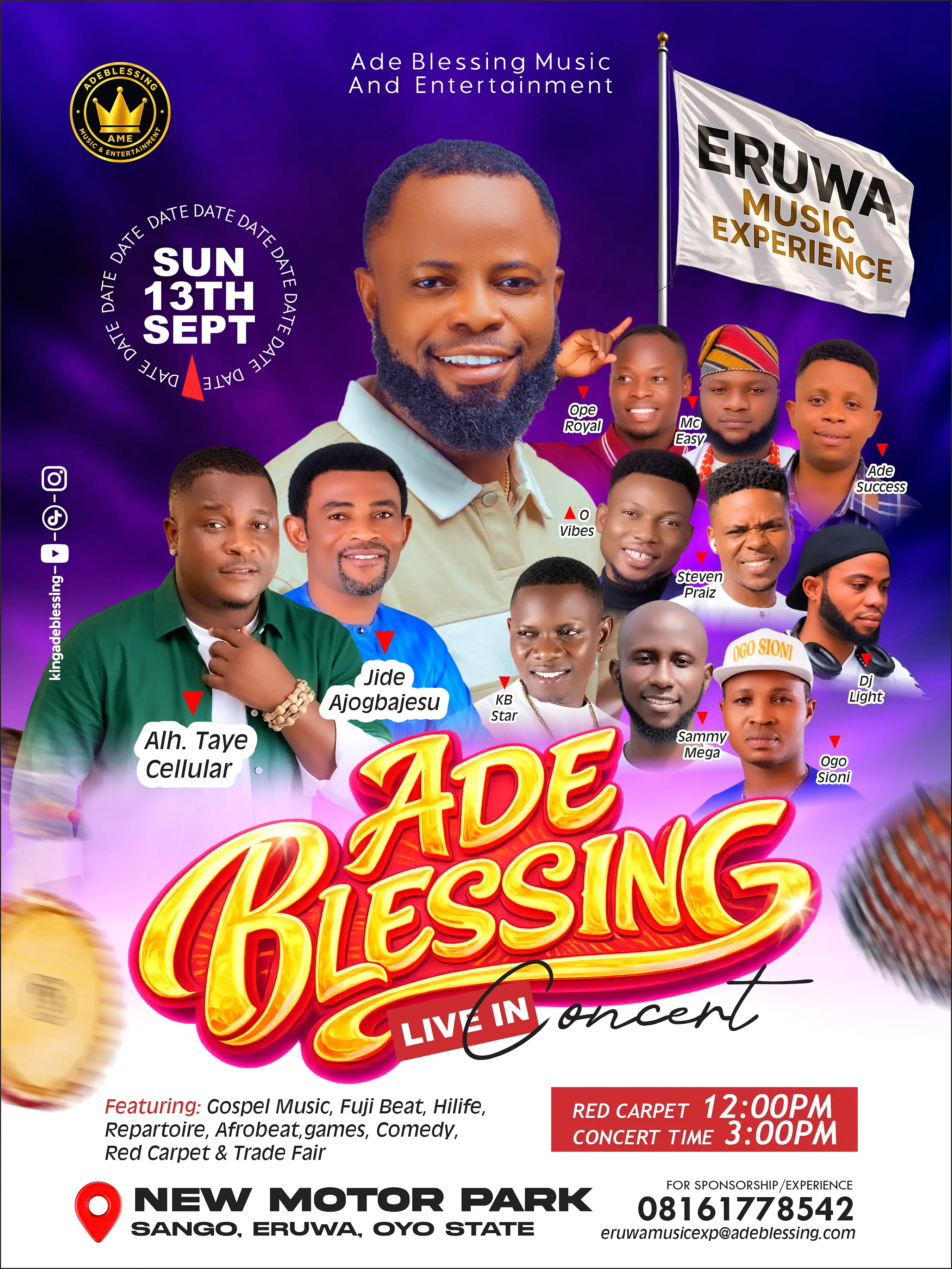 Official ADEBLESSING Live in Concert — Eruwa Music Experience flyer