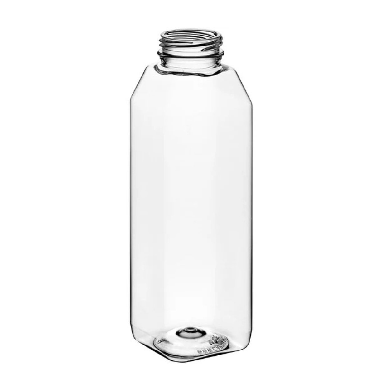 16 oz Square PET Clear Juice Bottle (Lids sold separate)